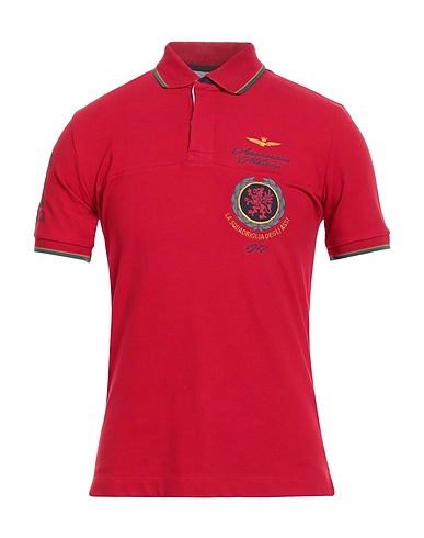 AERONAUTICA MILITARE Polo Rosso 95% Cotone, 5% Elastan