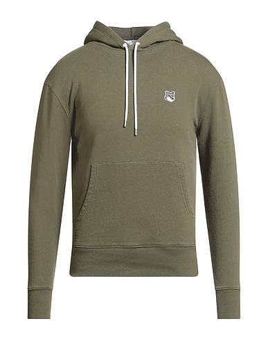 MAISON KITSUNÉ Hooded track jacket  Military green 100% Cotton