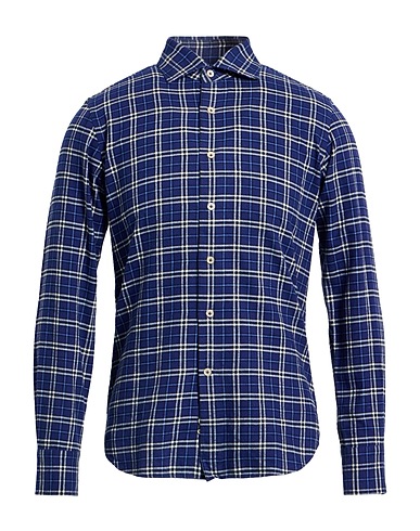 ALESSANDRO GHERARDI Kariertes Hemd Marineblau 100% Baumwolle