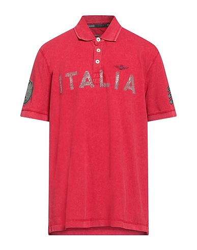 AERONAUTICA MILITARE Polo shirt Red 100% Cotton