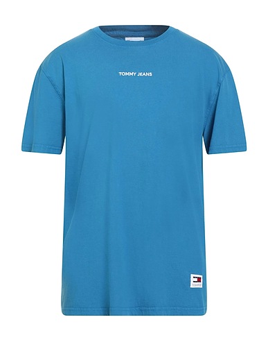 TOMMY JEANS T-Shirt Azurblau 100% Baumwolle