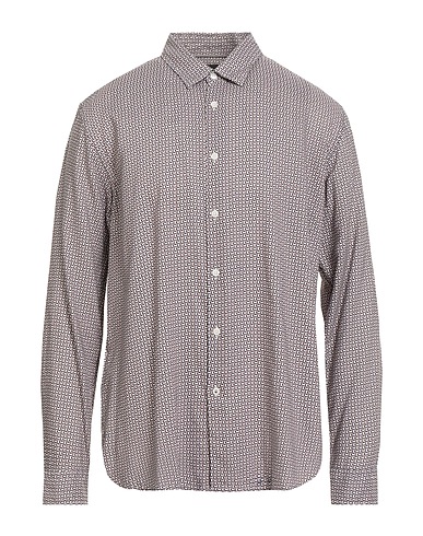 BOSS Patterned shirt Light brown 100% Lyocell