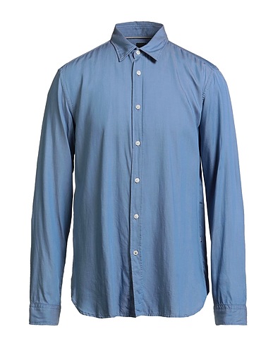 BOSS Solid color shirt Light blue 100% Lyocell