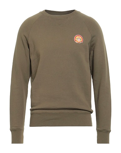 MAISON KITSUNÉ Felpa Verde militare 100% Cotone