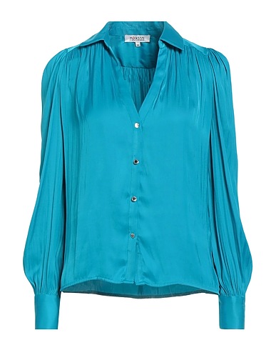 MORGAN DE TOI Hemden und Blusen einfarbig Blau 55% Recyceltes Polyester, 45% Polyester