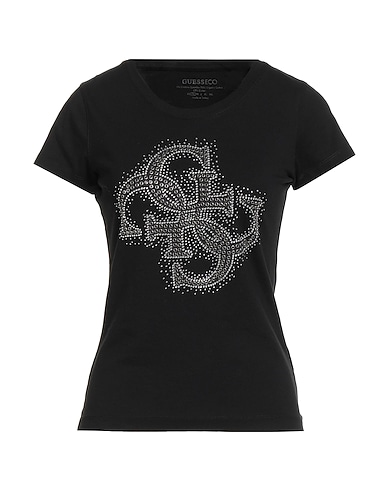 GUESS T-shirt Black 95% Cotton, 5% Elastane