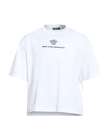 VERSACE Oversize-T-Shirt White 100% Cotton, Polyester