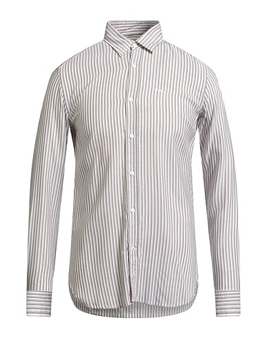 BOSS Striped shirt Light brown 100% Lyocell