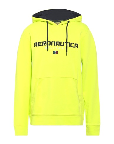 AERONAUTICA MILITARE Hooded track jacket  Lime green 100% Cotton