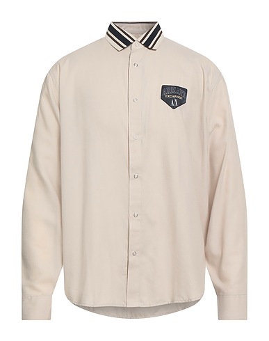 ARMANI EXCHANGE Shirts Light grey 60% Cotton, 40% Polyester