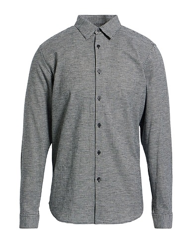 THEORY Checked shirt Black 85% Cotton, 8% Linen, 7% Wool