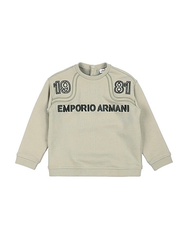 EMPORIO ARMANI Sweatshirt Sage green 100% Cotton, Elastane, Polyester
