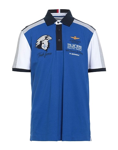 AERONAUTICA MILITARE Polo shirt Bright blue 95% Cotton, 5% Elastane