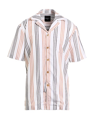 MARCIANO by GUESS Striped shirt Brown 52% Viscose, 26% Cotton, 22% Linen