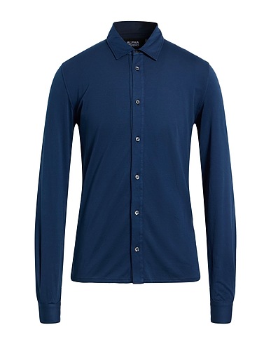ALPHA STUDIO Solid colour shirt 98% Cotton, 2% Elastane
