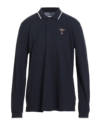 AERONAUTICA MILITARE Polo shirt Midnight blue 100% Cotton