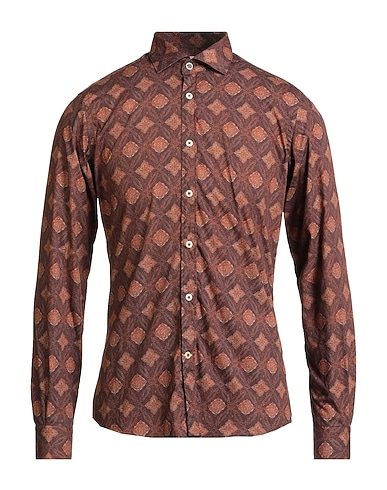 EDIZIONI LIMONAIA Patterned shirt Brown 100% Cotton