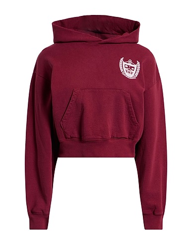 SPORTY & RICH Hooded track jacket  Brick red 100% Cotton