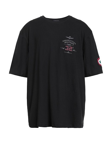 AERONAUTICA MILITARE T-shirt Μαύρο 100% Βαμβάκι