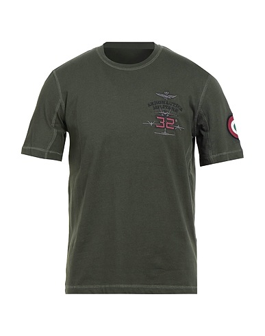 AERONAUTICA MILITARE T-shirt Στρατιωτικό πράσινο 100% Βαμβάκι