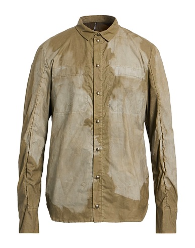 MASNADA Solid color shirt Military green 100% Cotton