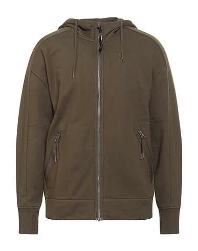 C.P. COMPANY Hooded track jacket  Dark green 100% Cotton