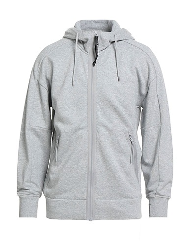 C.P. COMPANY Hooded track jacket  Light grey 100% Cotton