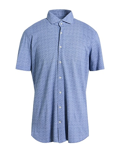BALDESSARINI Patterned shirt Slate blue 100% Cotton
