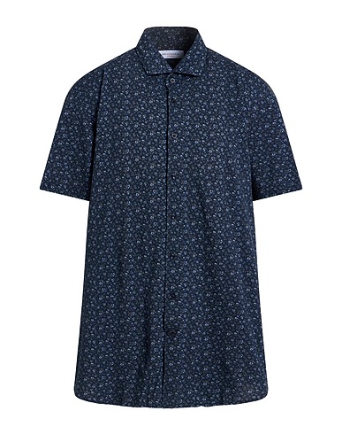BALDESSARINI Patterned shirt Midnight blue 100% Cotton