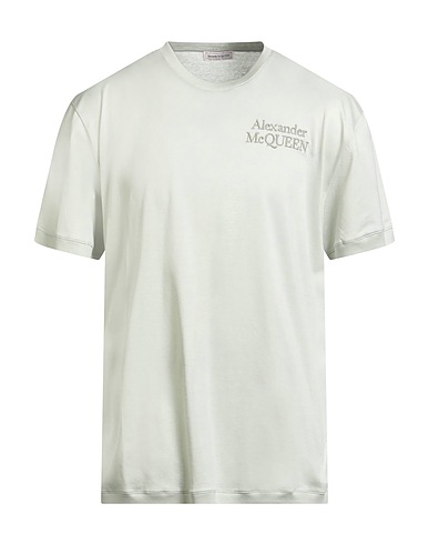 MCQUEEN T-shirt Light green 100% Cotton, Viscose, Polyester