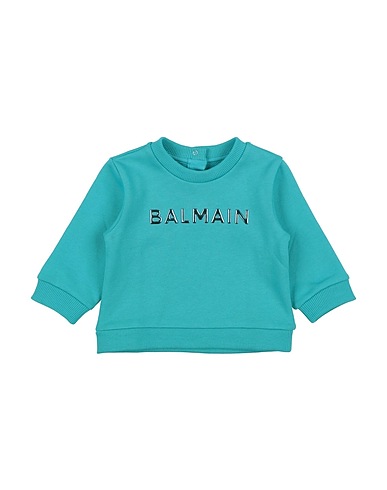 BALMAIN Sweatshirt Tūrkis 100% Baumwolle