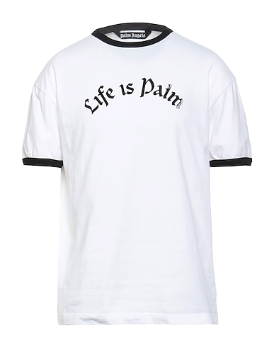 PALM ANGELS T-shirt Blanc 100% Coton, Polyester, Viscose