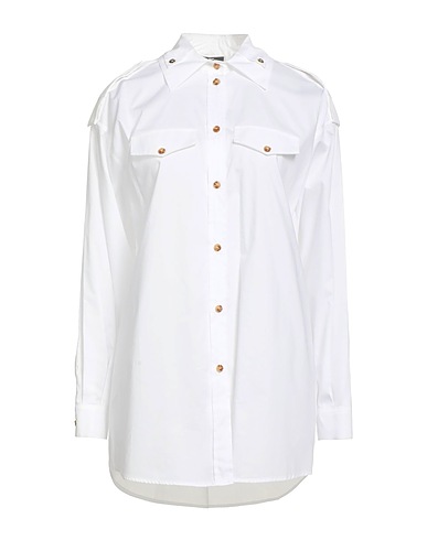 ELISABETTA FRANCHI Solid colour shirts & blouses White 100% Cotton