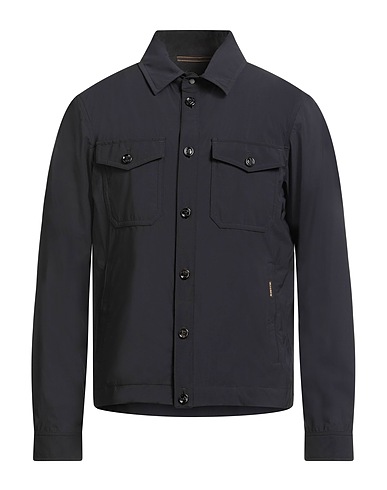 MOORER Solid color shirt Black 68% Polyamide, 32% Elastane