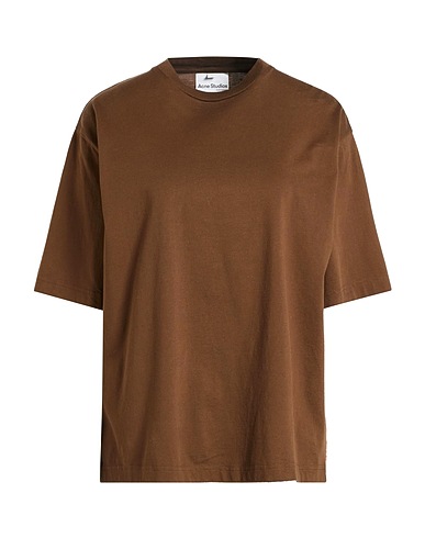 ACNE STUDIOS Basic t-Shirt Σκούρο καφέ 100% Βαμβάκι