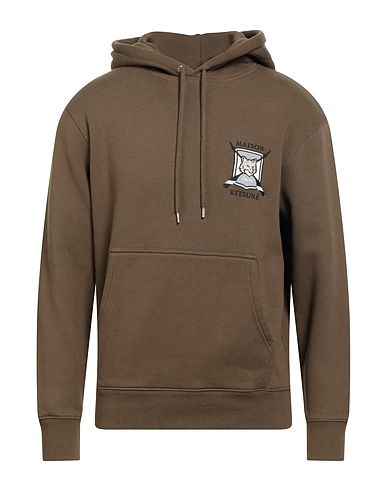 MAISON KITSUNÉ Felpa Verde militare 100% Cotone