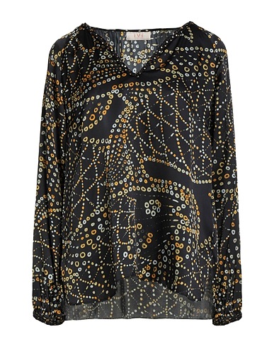 IVI COLLECTION Top Schwarz 62% Viskose, 30% Seide, 8% Elastan
