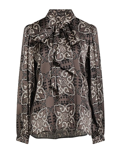 DEA KUDIBAL Patterned shirts & blouses Khaki 92% Silk, 8% Elastane