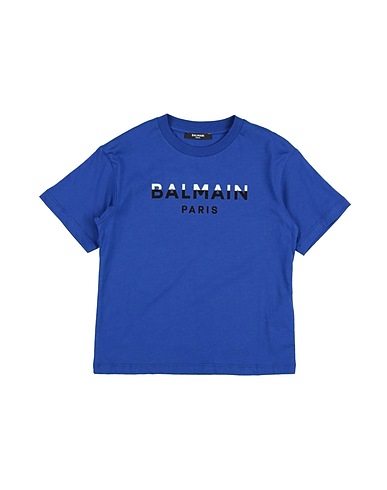 BALMAIN T-shirt Blu 100% Cotone