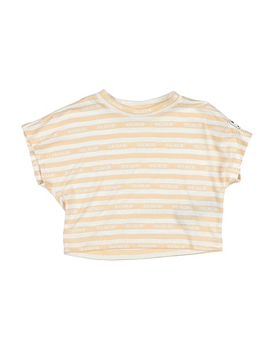 BALMAIN T-shirt Beige 50% Cotton, 50% Polyester, PVC - Polyvinyl chloride