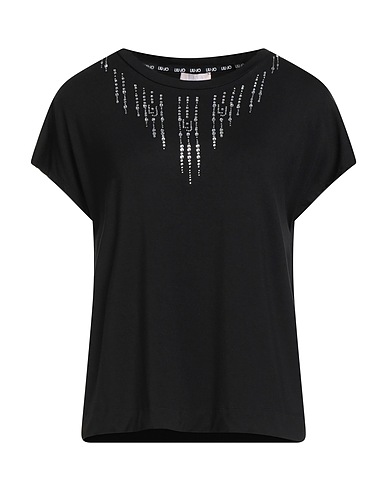 LIU •JO T-shirt BETTER Nero 95% Viscosa, 5% Elastan