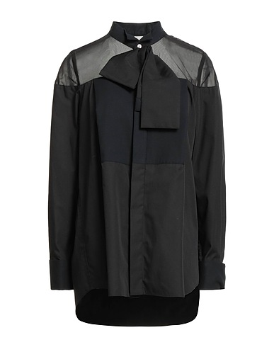 SACAI 無地シャツ＆ブラウス ブラック ポリエステル 65% / コットン 35%