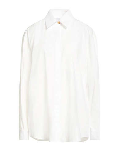 MVP WARDROBE Solid color shirts & blouses White 100% Cotton