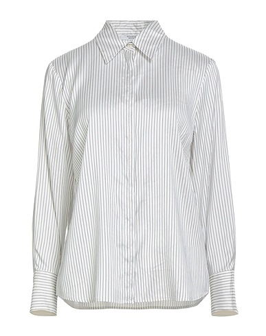 PESERICO Striped shirt Off white 84% Silk, 16% Cotton