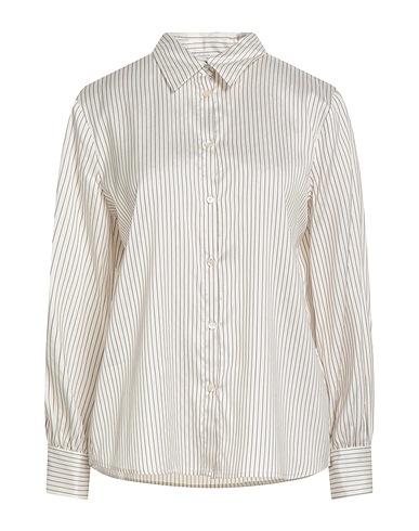 PESERICO Striped shirt Beige 84% Silk, 16% Cotton