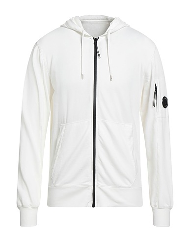 C.P. COMPANY Hooded track jacket  White 100% Cotton