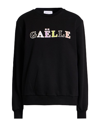 GAëLLE Paris Sweatshirt Black 90% Cotton, 10% Polyester, Elastane