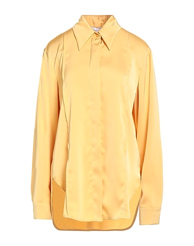 WEILI ZHENG Solid color shirts & blouses Yellow 100% Viscose