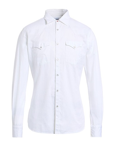 BOLZONELLA 1934 Solid colour shirt White 100% Cotton