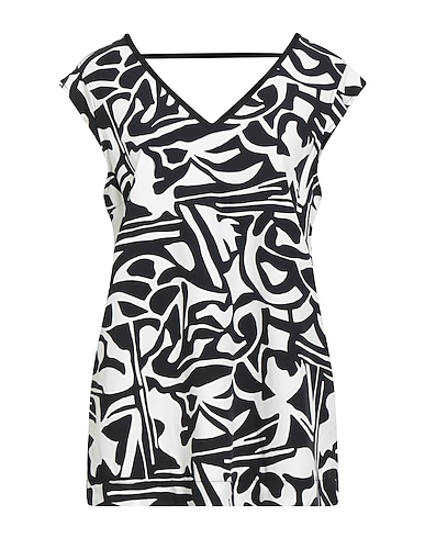 MARIA BELLENTANI Top Nero 65% Viscosa, 35% Lino